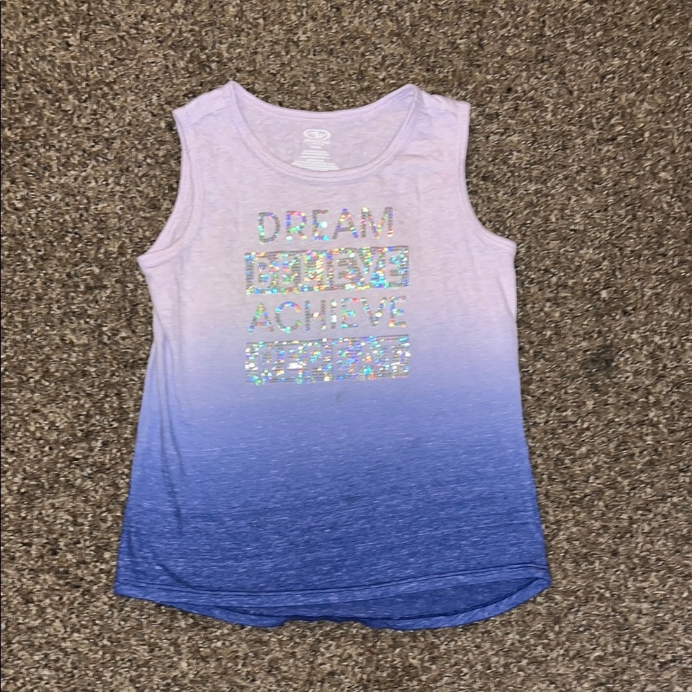 Athletic Works Blue and White Tank Top Casual Sleeveless